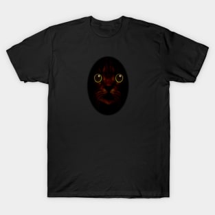 Green Eyed Cat in Shadow T-Shirt